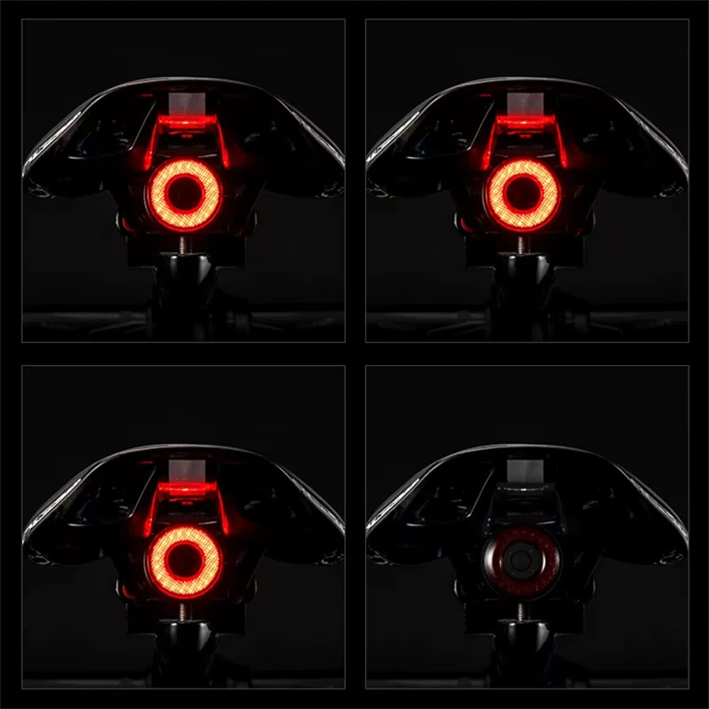 ROCKBROS Q5 Smart Auto Brake Sensing Bicycle Taillight Vibration Sensor Wake-up IPX6 Waterproof USB Charging Bike Rear Light for Night Riding — view 4