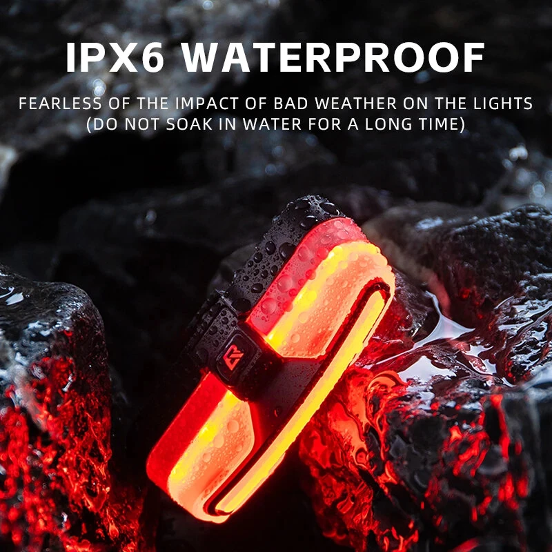 ROCKBROS REX01 Smart Brake Sensing Bike Taillight 500mAh Battery  5 Light Modes USB-C Rechargeable IPX6 Waterproof Bicycle Rear Light with Wireless Remote for Cycling — view 5