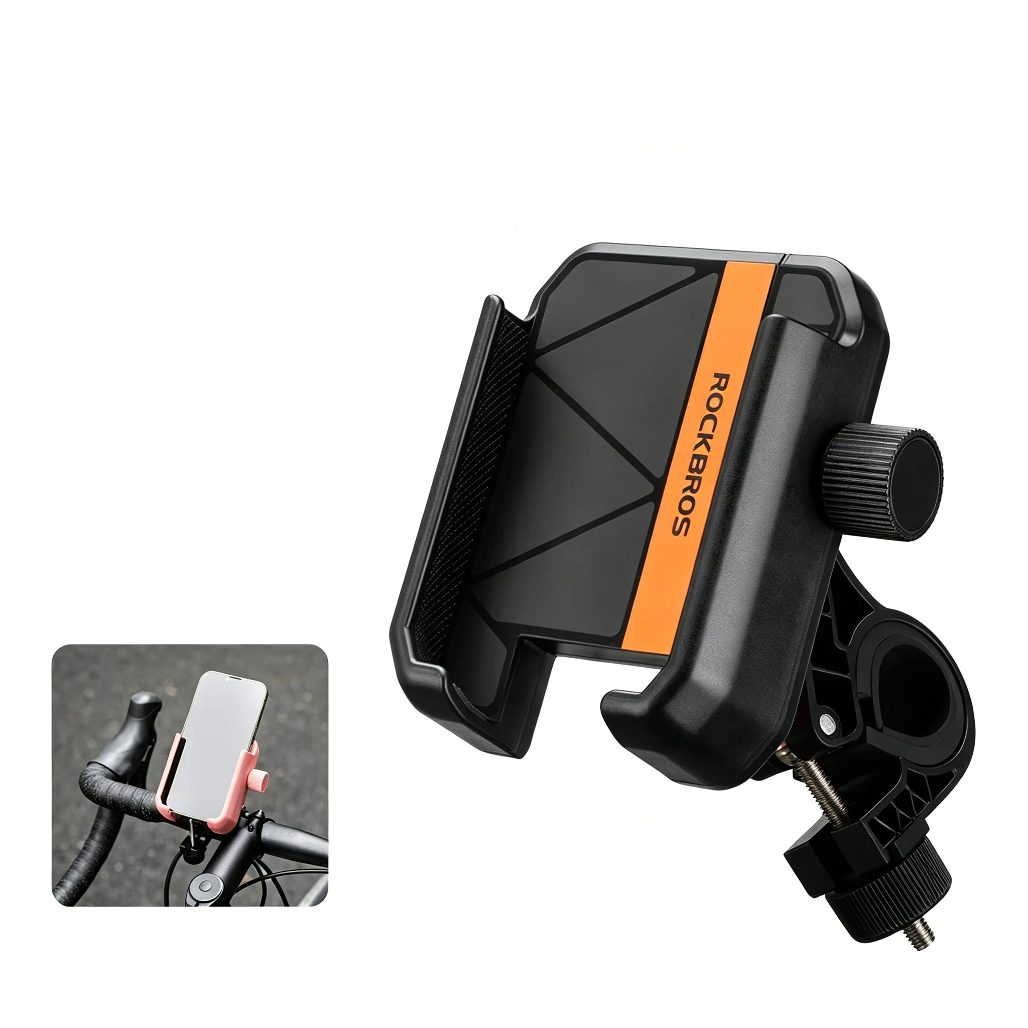 ROCKBROS Universal Bicycle Phone Mount 360° Rotation Adjustable Handlebar Holder for 4.7-7.2 Inch Cell Phone Bike & Scooter — image 1