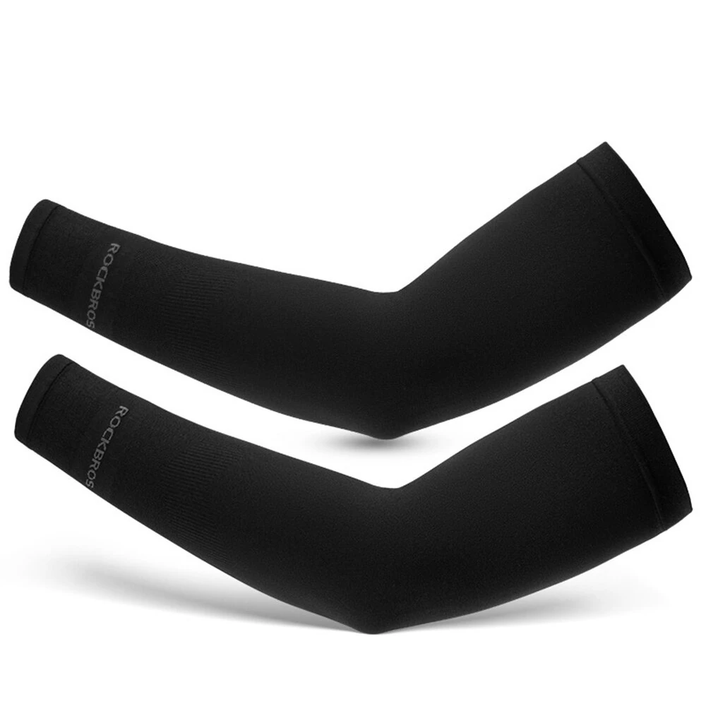 ROCKBROS UPF50+ UV Protection Solid Arm Sleeves Quick-drying Breathable High Elastic Fit Sunscreen Sleeves for Summer Outdoor Driving Sports — ROCKBROS