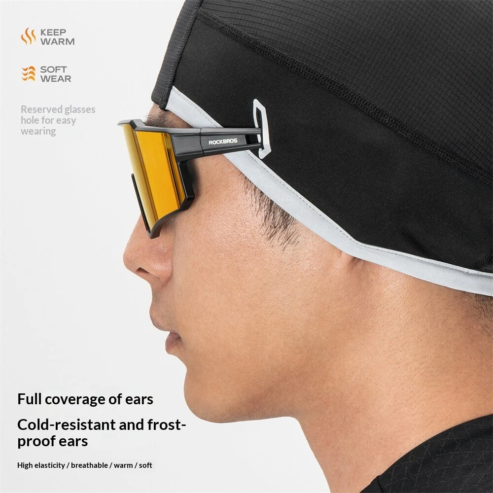 ROCKBROS Warm Cycling Cap Full-coverage Cold-proof Ear Fleece Head Cover Bicycle Sports Hat for Outdoor Winter — view 3