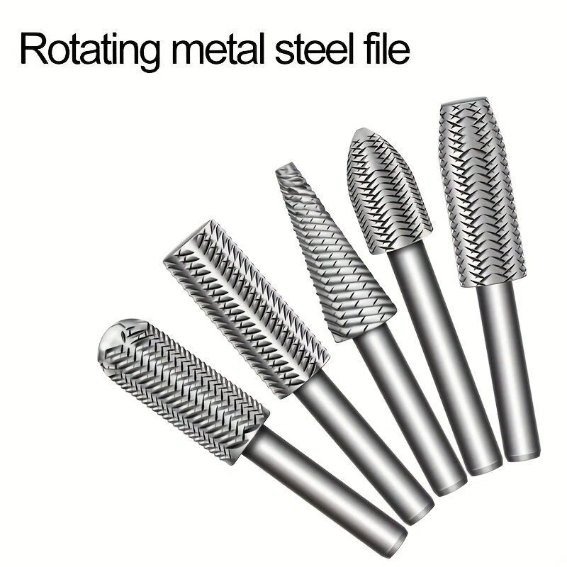 Rotary Grinding Head Steel File Set Double Cut Metal Grinding Woodworking Repair Tools Precision Shank 6mm — view 5