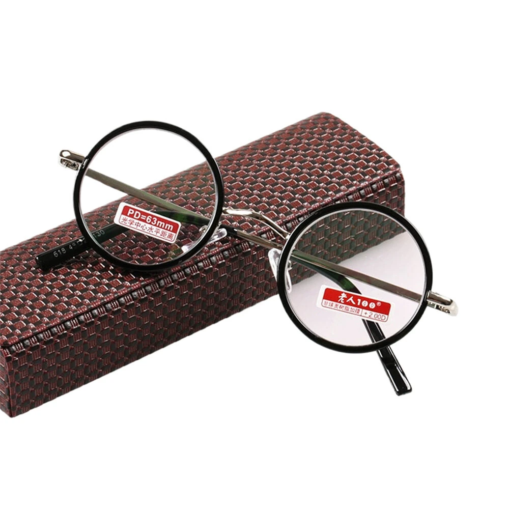 Round Metal Frame Reading Glasses Retro Minimalist Anti-blue Light Presbyopia Eyeglasses — image 1