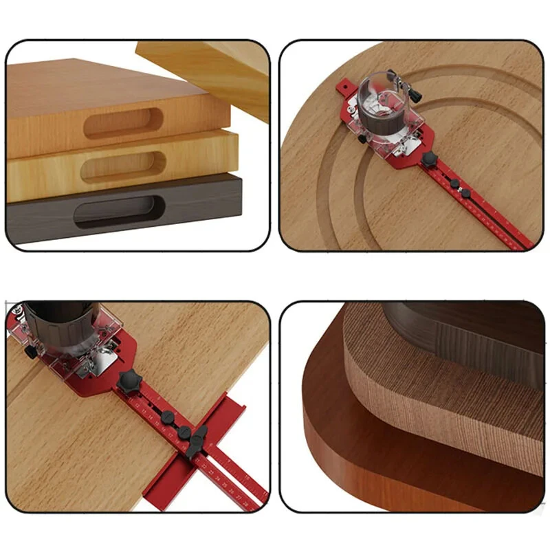 Router Multifunctional Base Plate Bracket Aluminum Alloy 2-in-1 Slotting 60-300mm Milling Diameter 300-800mm Adjustable Straight Edge 140-420mm Clamping 10-25mm — view 4