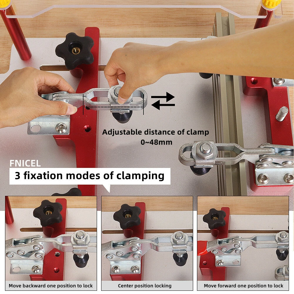 Router Table Coping Sled Rail Coping Sled with Clamps for Precise Front Joint Cutting of Cabinet Doors and Drawer — view 3