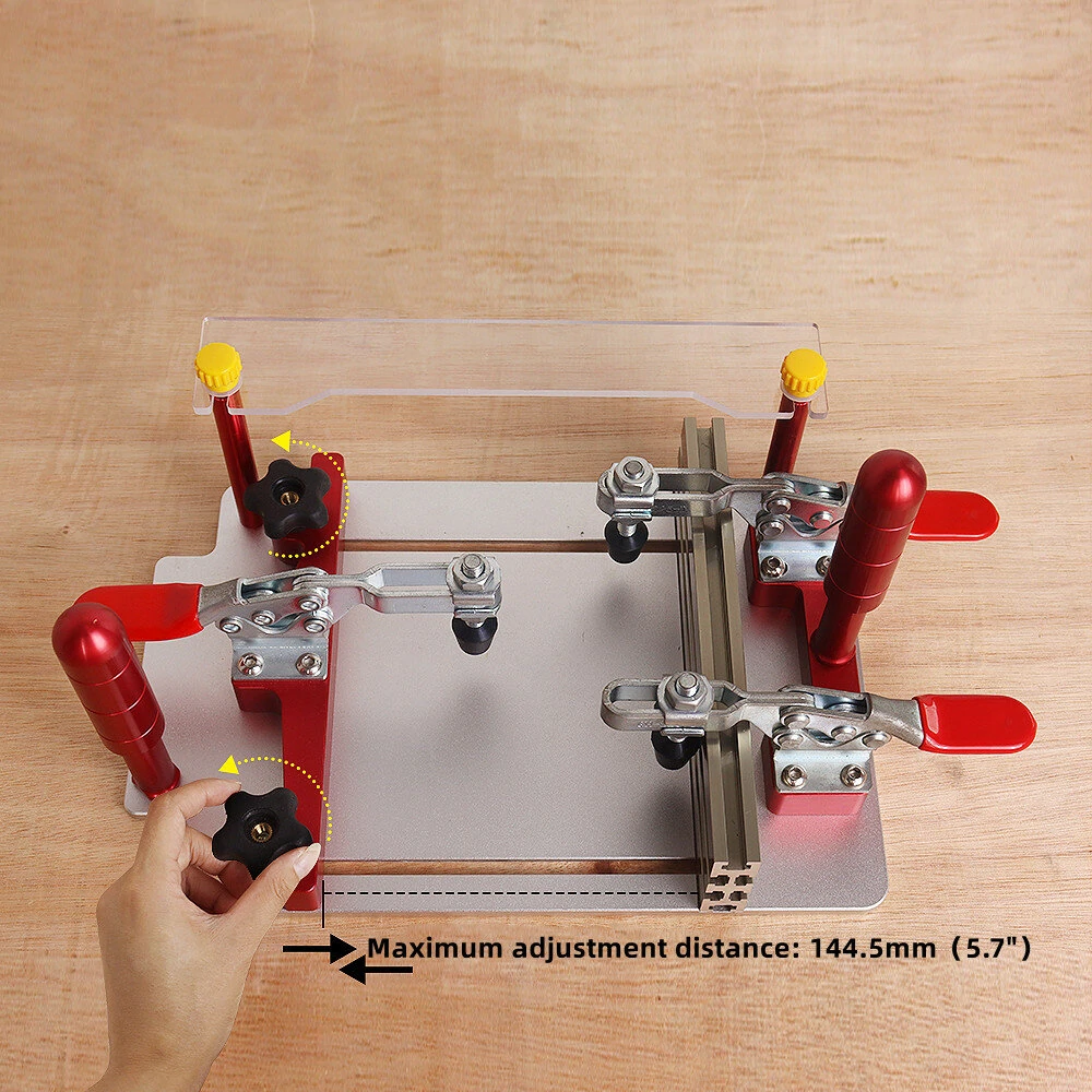 Router Table Coping Sled Rail Coping Sled with Clamps for Precise Front Joint Cutting of Cabinet Doors and Drawer — view 5