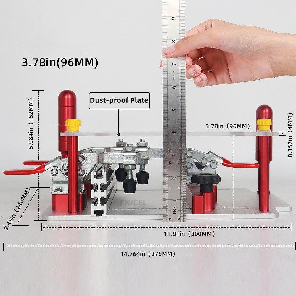 Router Table Coping Sled Rail Coping Sled with Clamps for Precise Front Joint Cutting of Cabinet Doors and Drawer — view 6