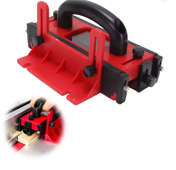 Router Table Push Block ABS Material Adjustable Design Non Slip Strips Transparent Window Safe Cutting Woodworking Tool for Band Saw Jointer Table Saw