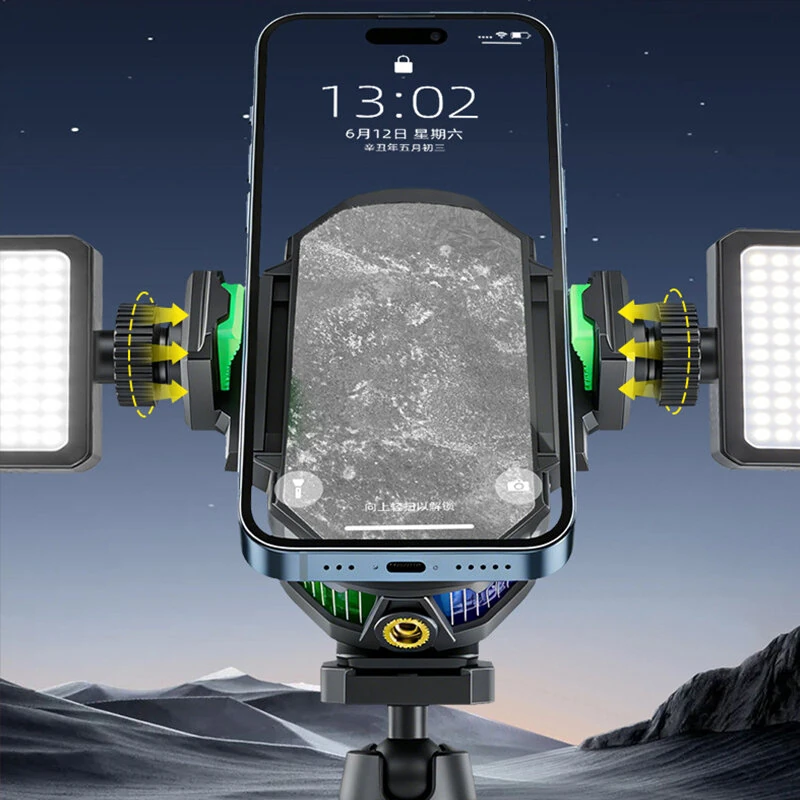 RS17 15W Dual Core AI Phone Cooler Semiconductor Gaming Cooler with RGB 3 Speed Digital Display for 69-100mm Phone Live Streaming Accessory — view 3