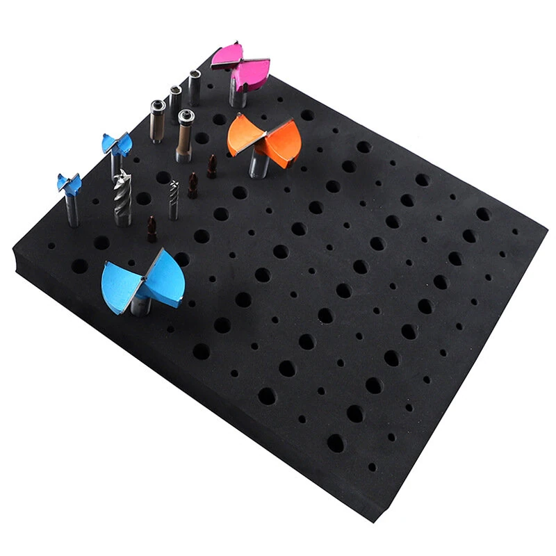 RUITOOL Router Bit Storage Tray Holder Holds 110 Bits High-Density Foam Organizer for 1/2 Inch and 1/4 Inch Shank Bits Portable and Impact Resistant