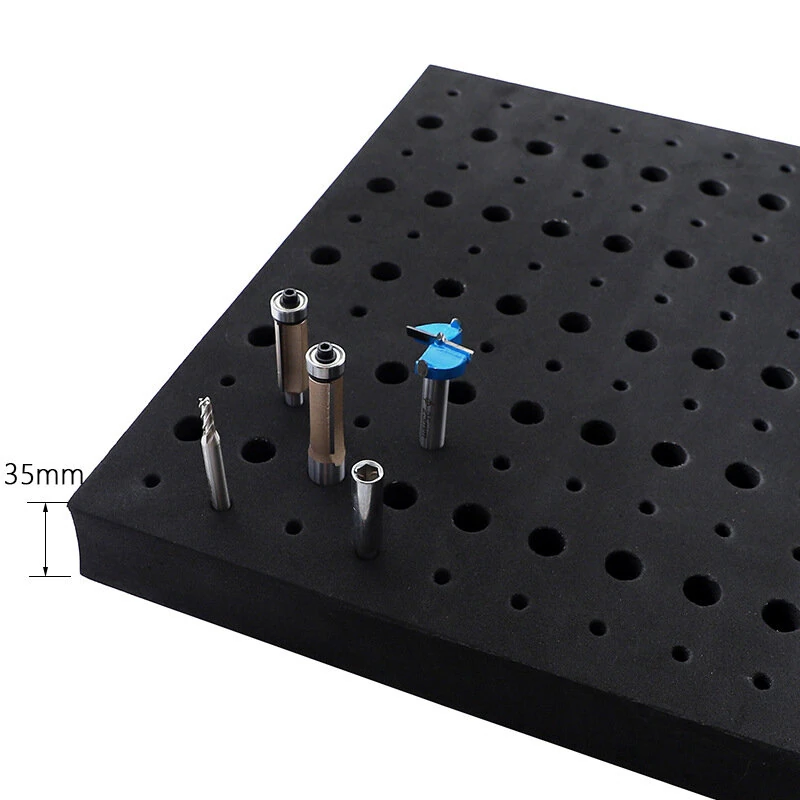 RUITOOL Router Bit Storage Tray Holder Holds 110 Bits High-Density Foam Organizer for 1/2 Inch and 1/4 Inch Shank Bits Portable and Impact Resistant — view 7