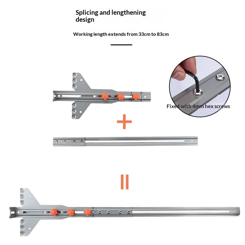 RUITOOL Router Circle Cutting Jig Trimmer Guide Rail Extendable To 831mm Stainless Steel Pulley Fence For Woodworking Slotting Arc And Edge Work — view 5