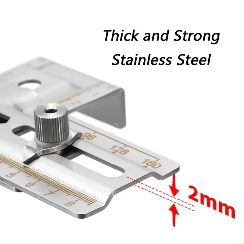 RUITOOL Stainless Steel Drawers Handle Locator Jig Woodworking Hardware Drilling Guide for Cabinet Doors Handle Installation — view 9
