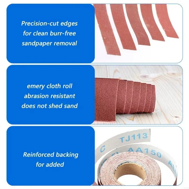 RUITOOL Stainless Steel Sanding Sandpapers Box Set  25mm*6m five-axis Pull-out Abrasive Cloth Roll for Metal Woodworking Abrasive Grits 150/240/320/400/600 — view 6