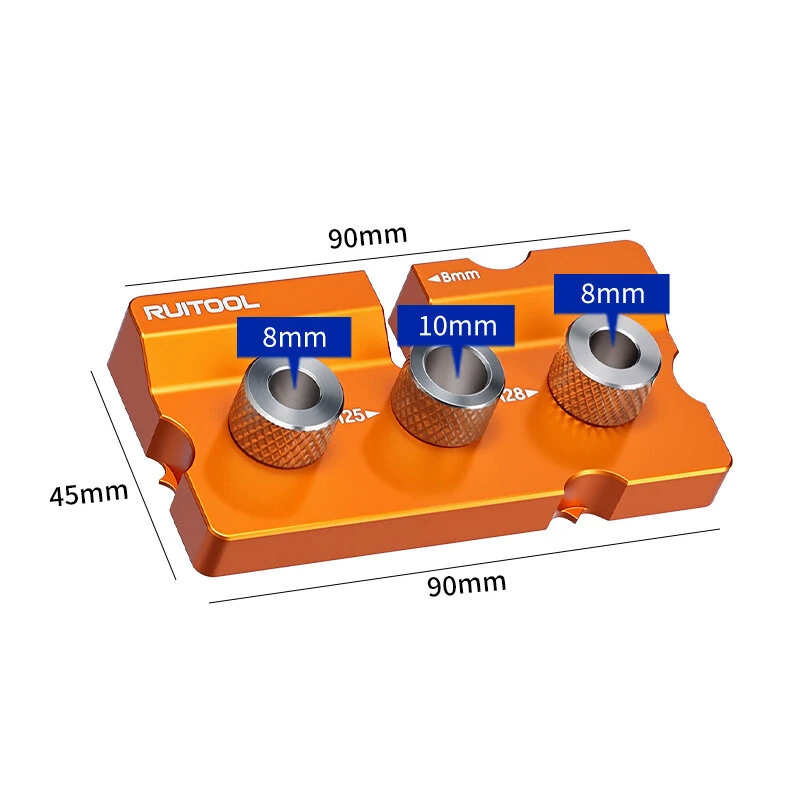 RUITOOL Two-in-One Embedded Parts Locator Aluminum Alloy Precision Tool 8mm 10mm Hole Positioning Woodworking Joint Assistant — view 2