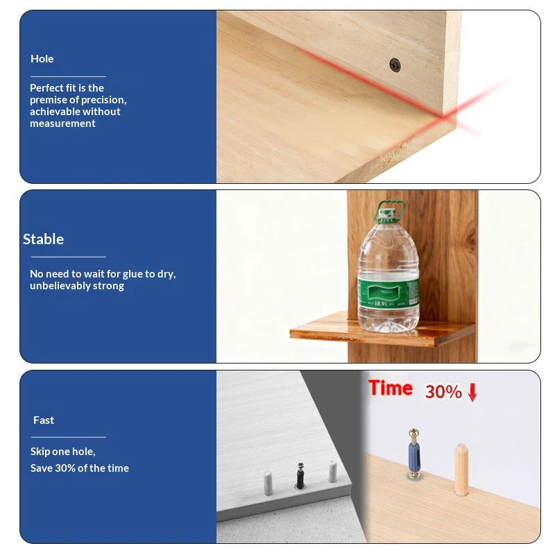RUITOOL Two-in-One Embedded Parts Locator Aluminum Alloy Precision Tool 8mm 10mm Hole Positioning Woodworking Joint Assistant — view 4