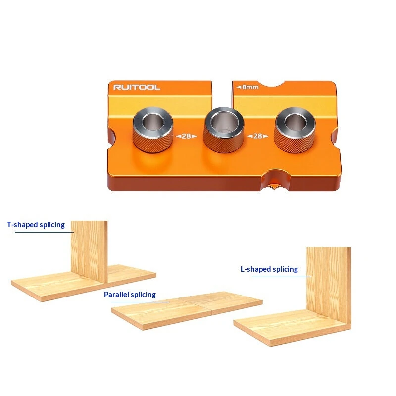 RUITOOL Two-in-One Embedded Parts Locator Aluminum Alloy Precision Tool 8mm 10mm Hole Positioning Woodworking Joint Assistant — view 5