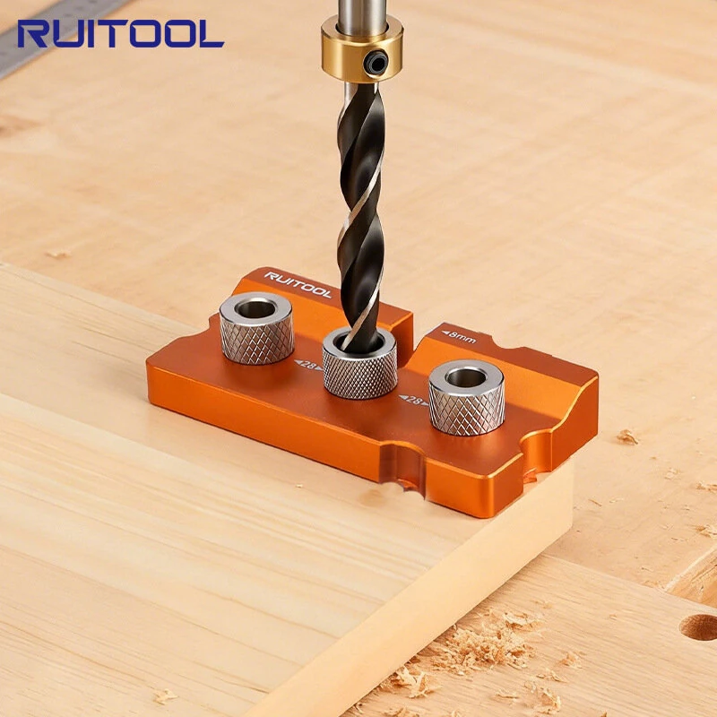 RUITOOL Two-in-One Embedded Parts Locator Aluminum Alloy Precision Tool 8mm 10mm Hole Positioning Woodworking Joint Assistant — view 7