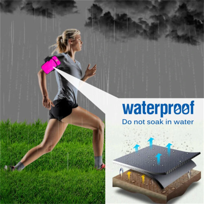Running Black Grey Arm Bag Adjustable High Capacity Lightweight Waterproof Sports Bag for Workout Fitness Cycling — view 7