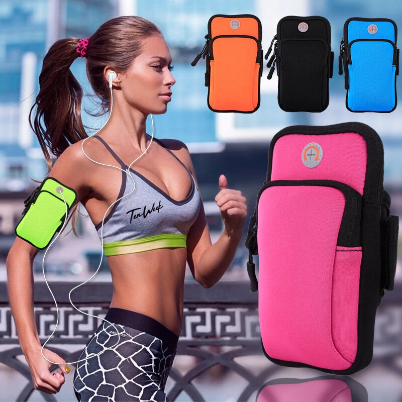 Running Black Grey Arm Bag Adjustable High Capacity Lightweight Waterproof Sports Bag for Workout Fitness Cycling — view 8