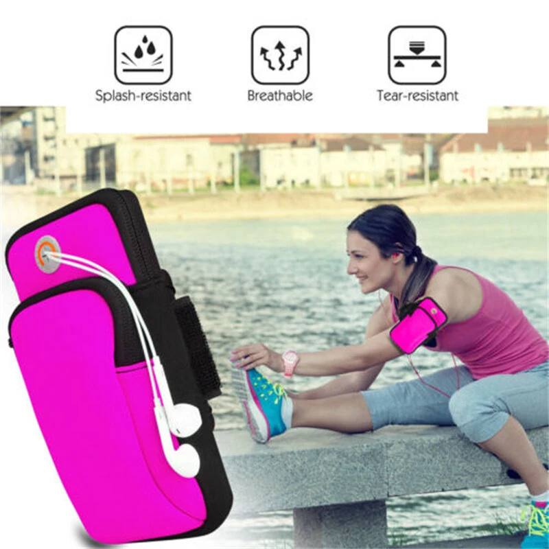 Running Black Grey Arm Bag Adjustable High Capacity Lightweight Waterproof Sports Bag for Workout Fitness Cycling — view 9