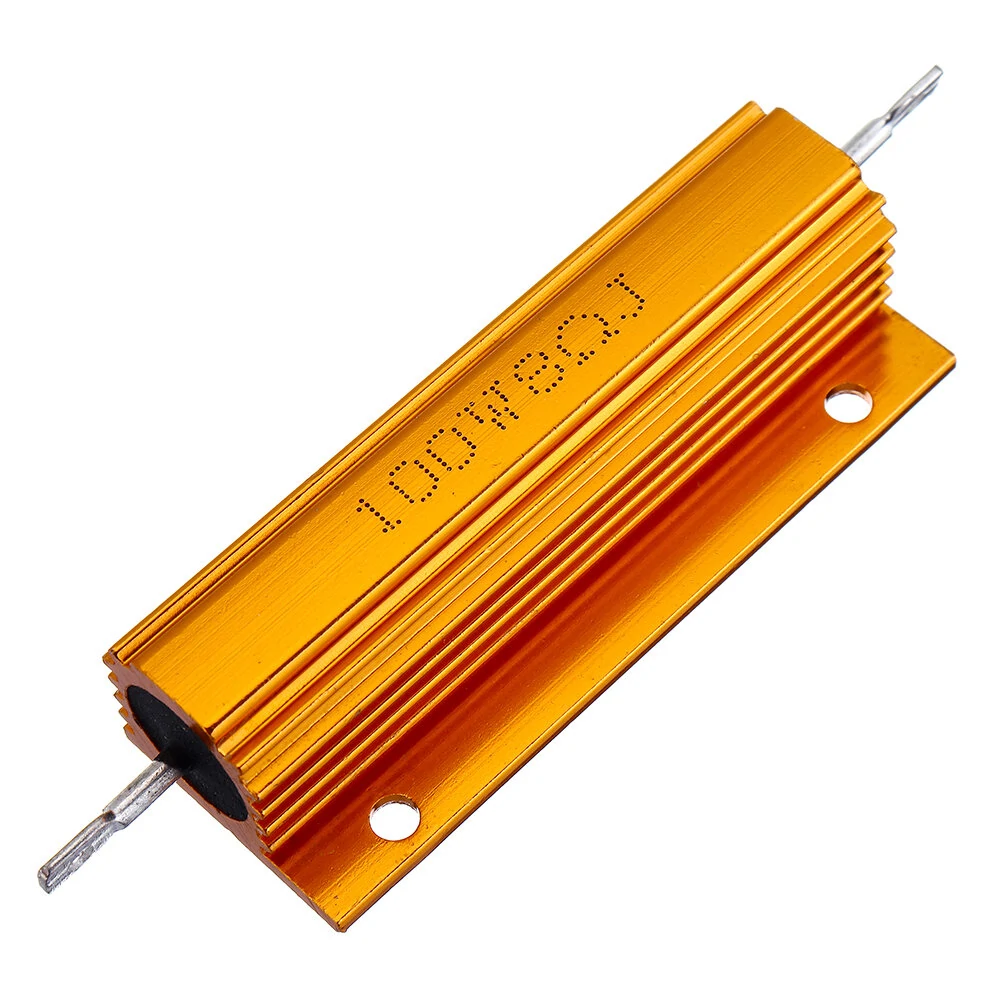 RX24 100W 8R 8RJ metal Aluminum Case High Power Resistor Golden metal Shell Case Heatsink Resistance Resistor — image 1