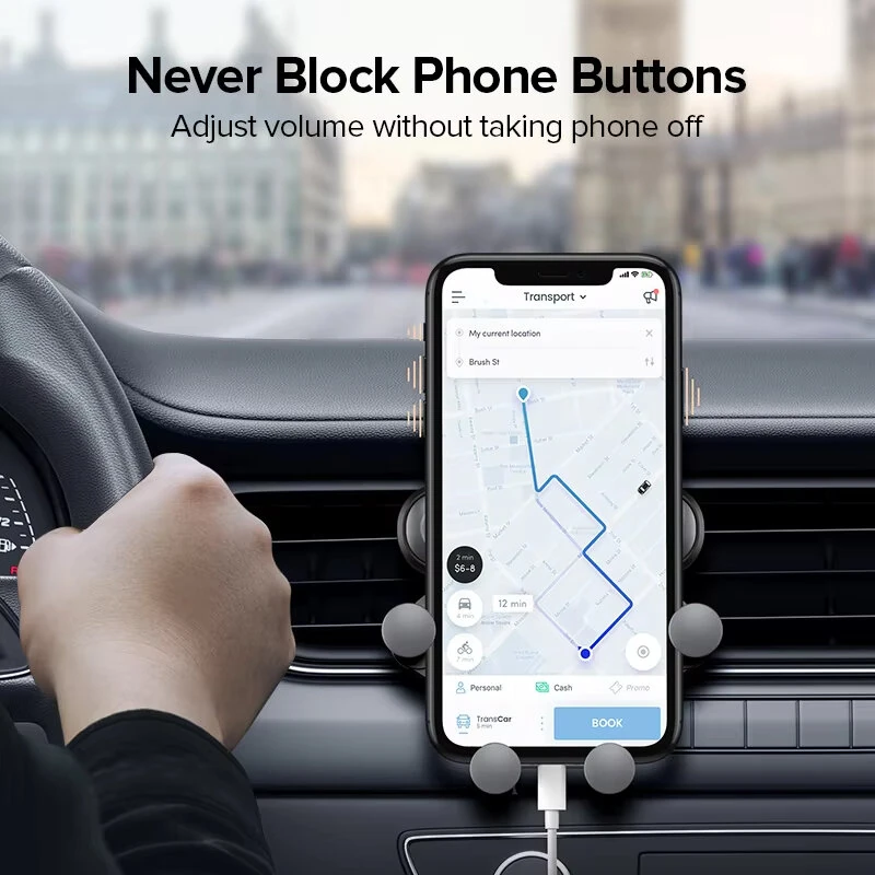 S03 Car Air Vent Phone Holder Gravity Damping Bracket 4.7-7 Inch Universal Car Mount Dashboard Navigation Stand — view 4