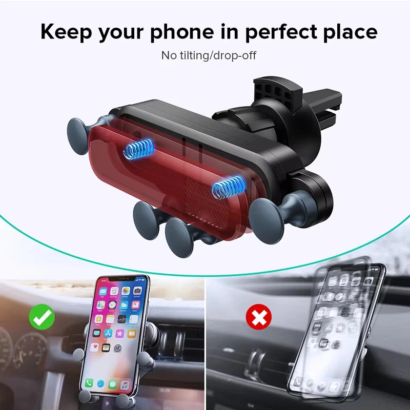 S03 Car Air Vent Phone Holder Gravity Damping Bracket 4.7-7 Inch Universal Car Mount Dashboard Navigation Stand — view 7