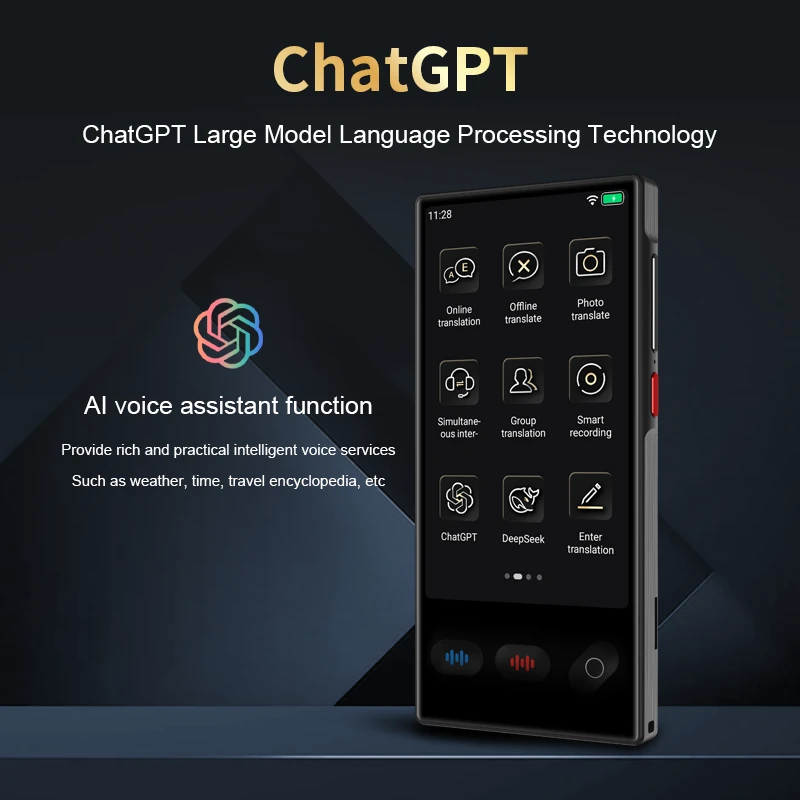 S35 AI Translator 148 Languages 19 Offline Photo Translation Real Time Voice Two Way ChatGPT DeepSeek Portable Travel Translation Device — view 8