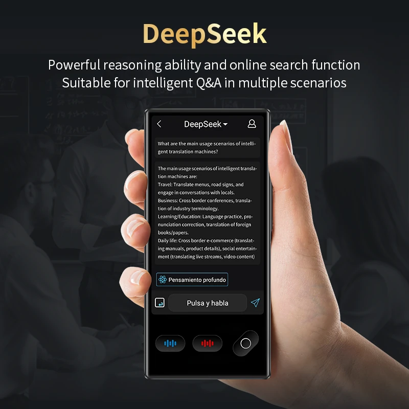 S35 AI Translator 148 Languages 19 Offline Photo Translation Real Time Voice Two Way ChatGPT DeepSeek Portable Travel Translation Device — view 9