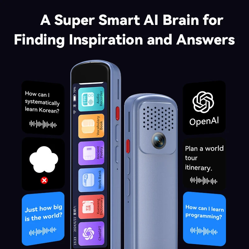 S60 Pro Smart Scan Translator Pen 4.3 Inch HD Screen Multilingual Translation 142 Languages 200+ Countries Coverage Support Offline AI Assistant ChatGPT Voice Photo Scan Learning Tool — view 5
