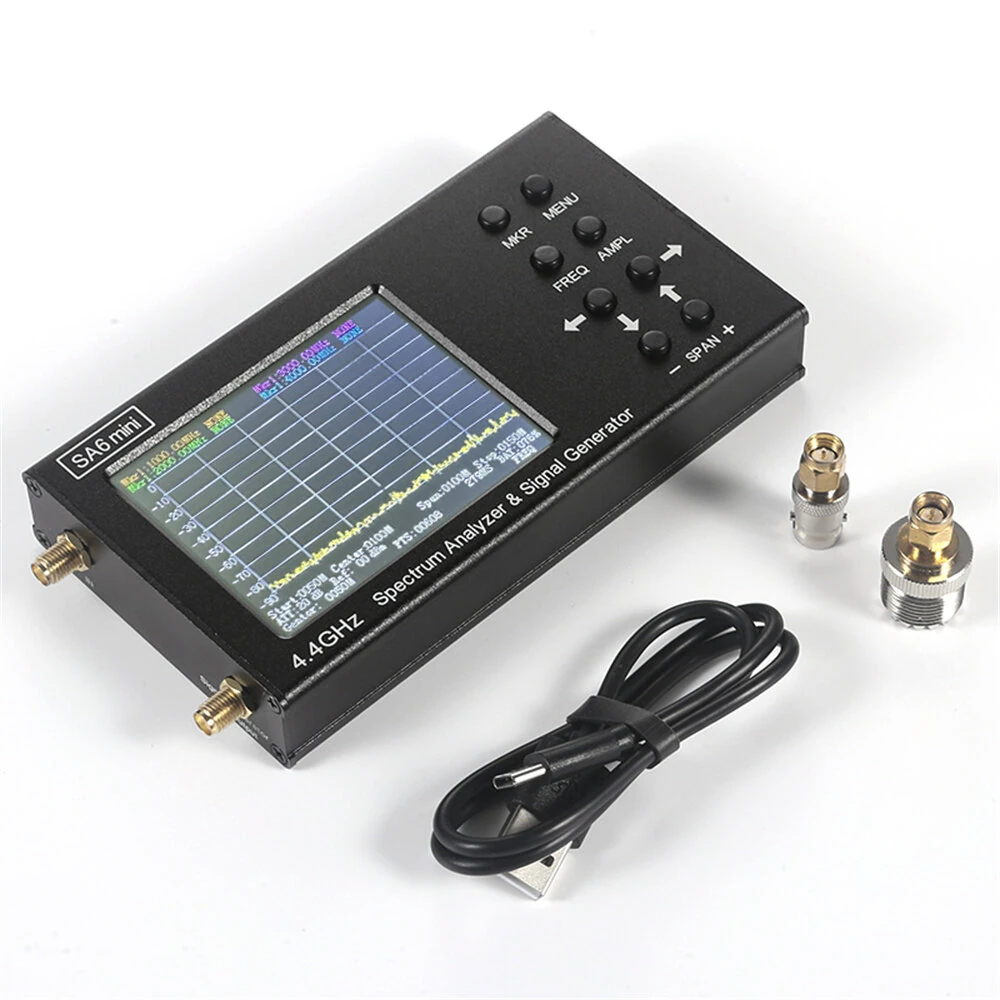 SA6 Mini Portable Spectrum Analyzer Wi-Fi CDMA Lab 35-4400Mhz Signal Test Signal Generator — image 1