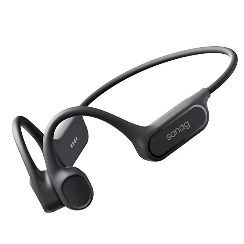 SANAG B33S Bone Conduction Earphone bluetooth V6.0 Headset IPX8 Waterproof Built-in 32G Memory Panoramic Sound HD Call Noise Cancelling Flexible Silicone Lightweight Neckband Sports Headphones