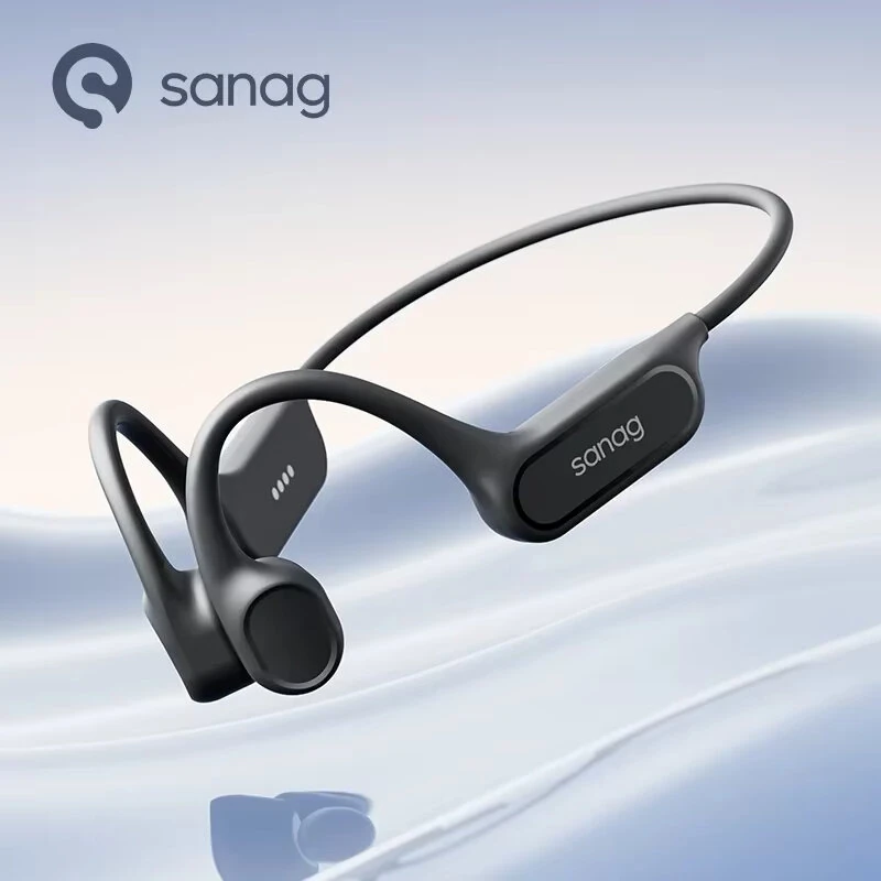 SANAG B33S Bone Conduction Earphone bluetooth V6.0 Headset IPX8 Waterproof Built-in 32G Memory Panoramic Sound HD Call Noise Cancelling Flexible Silicone Lightweight Neckband Sports Headphones — view 3