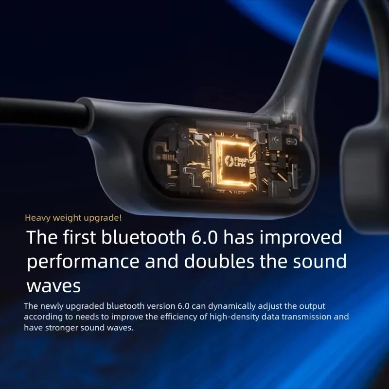 SANAG B33S Bone Conduction Earphone bluetooth V6.0 Headset IPX8 Waterproof Built-in 32G Memory Panoramic Sound HD Call Noise Cancelling Flexible Silicone Lightweight Neckband Sports Headphones — view 8
