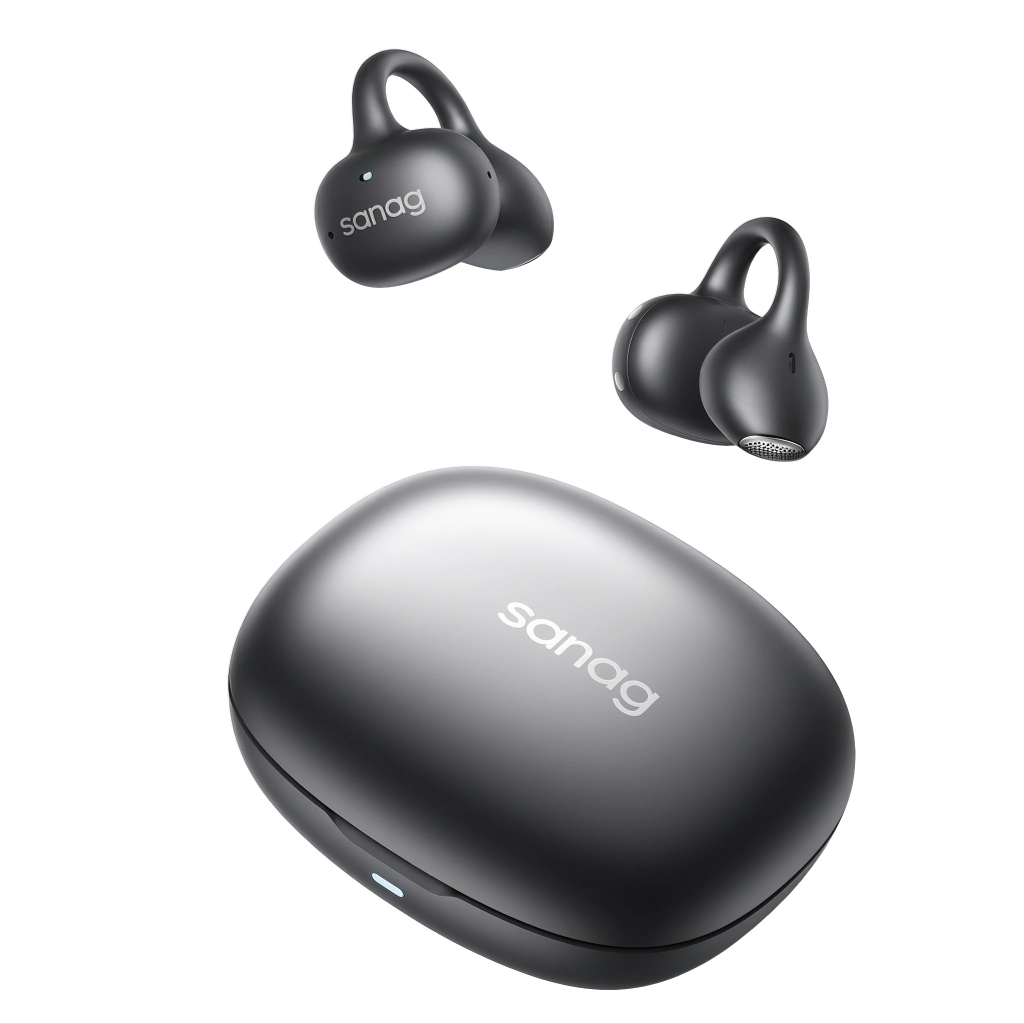 SANAG F30 OWS Earclips Headset Wireless bluetooth 6.0 Earphone 360° Spatial Audio AI Call Noise Cancelling 42H Playback AI Assistant IP55 Waterproof Touch Control Open-ear Sports Headphones — SANAG