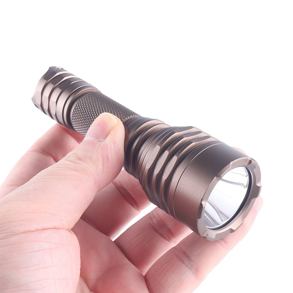Sand Convoy T8 tan 300-1200LM EDC LED Flashlight AA 14500 Battery Mini Torch with KW CSLNM1.TG LED Lanterna Flash Light Camping Fishing Lantern Portable Lighting — Convoy
