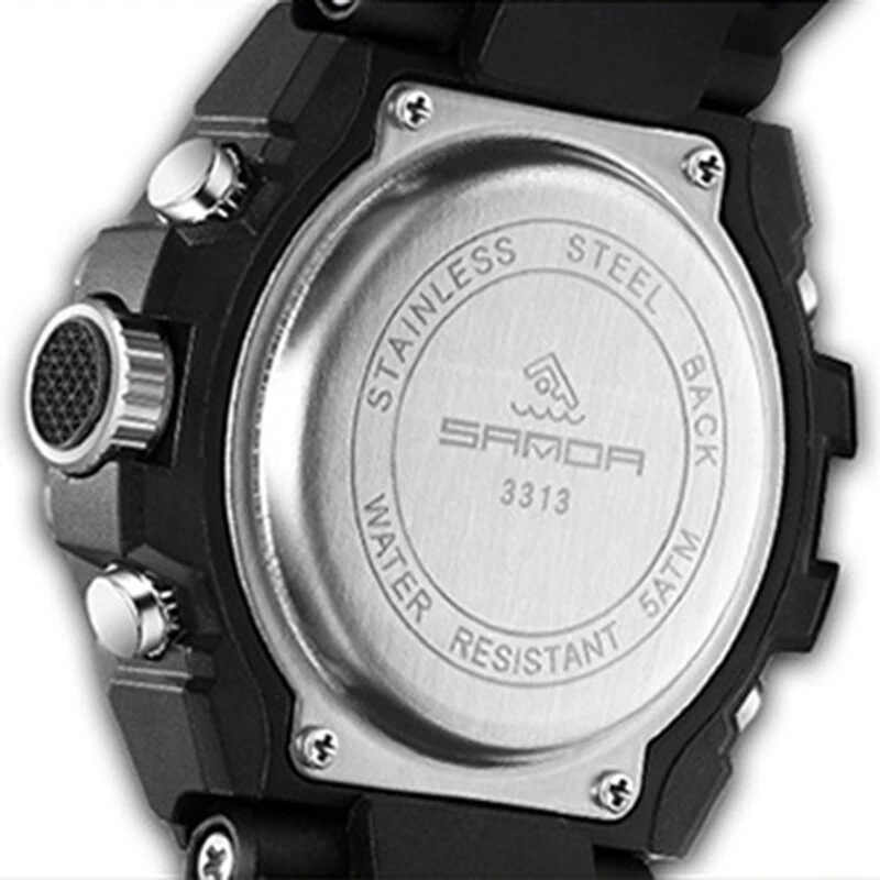 SANDA Men Quartz Watch Waterproof Sport Wristwatches Multifunctional Outdoor Luminous Electronic Watch - Dual Display, Calendar, Alarm Clock, Stopwatch — view 9