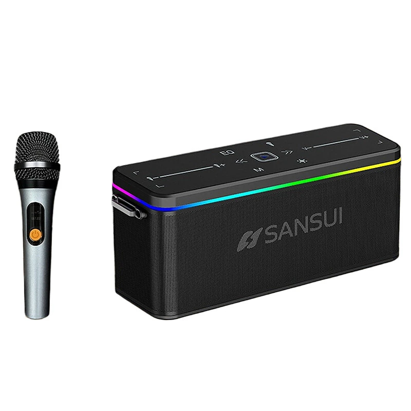 SANSUI G003 Speaker bluetooth Speakers with Microphone 98mm*2 58mm*2 Drivers DSP Chip RGB Lighting TWS IPX6 Waterproof Hands-free Call Support TF Card USB AUX Outdoors Portable Speaker