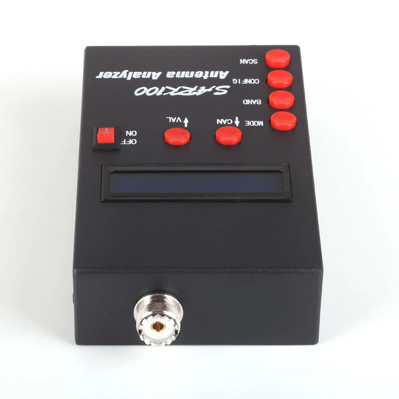 SARK100 Practical Antenna Analyzer 1-60MHz LCD SWR Impedance Meter USB Support SL-16 M Female Socket HF Shortwave Antenna Tester — view 4