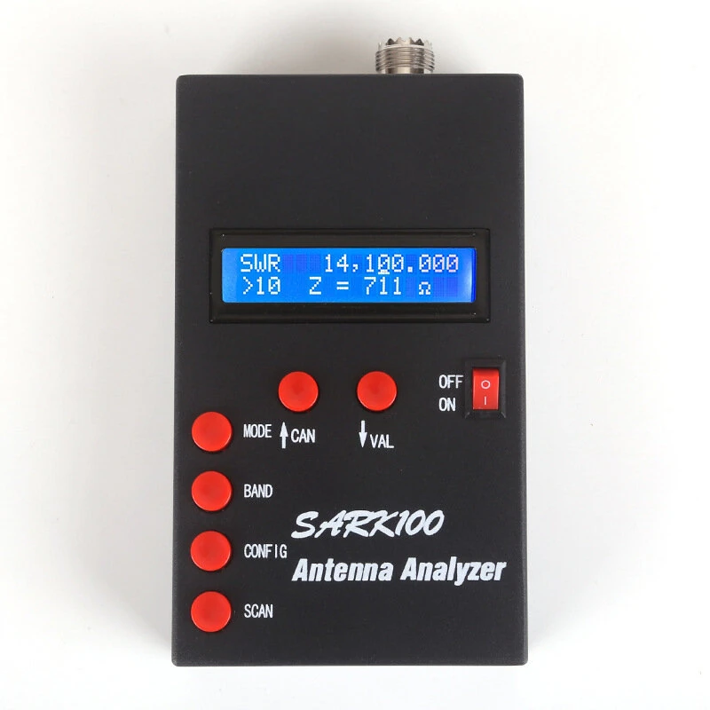 SARK100 Practical Antenna Analyzer 1-60MHz LCD SWR Impedance Meter USB Support SL-16 M Female Socket HF Shortwave Antenna Tester — view 5