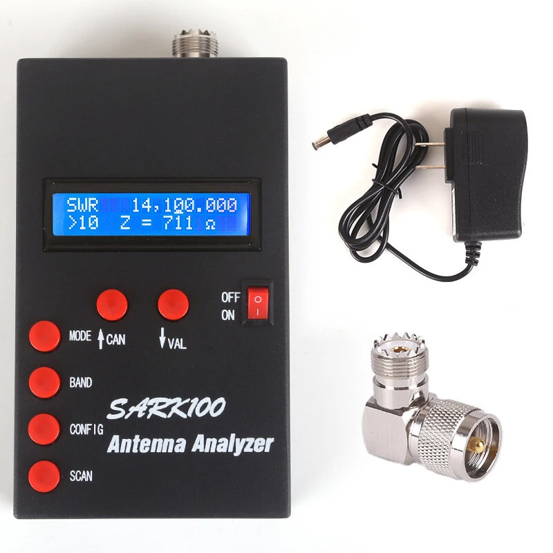 SARK100 Practical Antenna Analyzer 1-60MHz LCD SWR Impedance Meter USB Support SL-16 M Female Socket HF Shortwave Antenna Tester — view 6