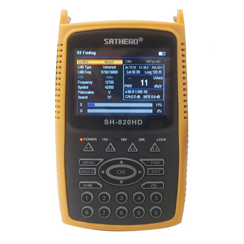 Sathero SH-820HD 3.5 Inch Combo Satfinder Satellites Finder Meter H.265 HEVC DVB-S/S2/T/T2/C/CCTV HD Digital Signal Meter — view 7