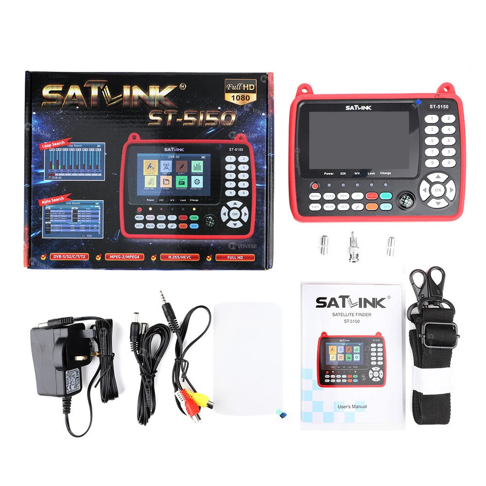 Satlink ST-5150 DVB-S2 +DVB-C+DVB-T2 Combo MPEG4 h.265 SatelliteFinder Meter H.265 HEVC MPEG-4 QPSK 8PSK 16APSK — view 7