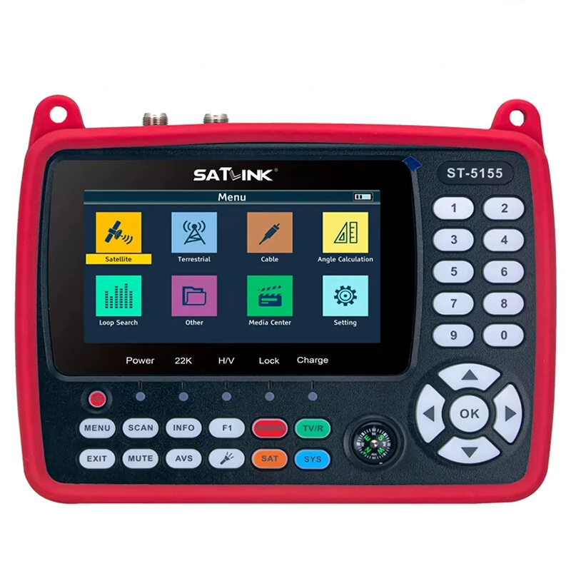 Satlink ST-5155 DVB-S2/T2/C HD Satellites Finder Meter 4.3 Inch H.265 HEVC Signal Strength Quality Auto Scan Angle Calculation HD AV Output — image 1