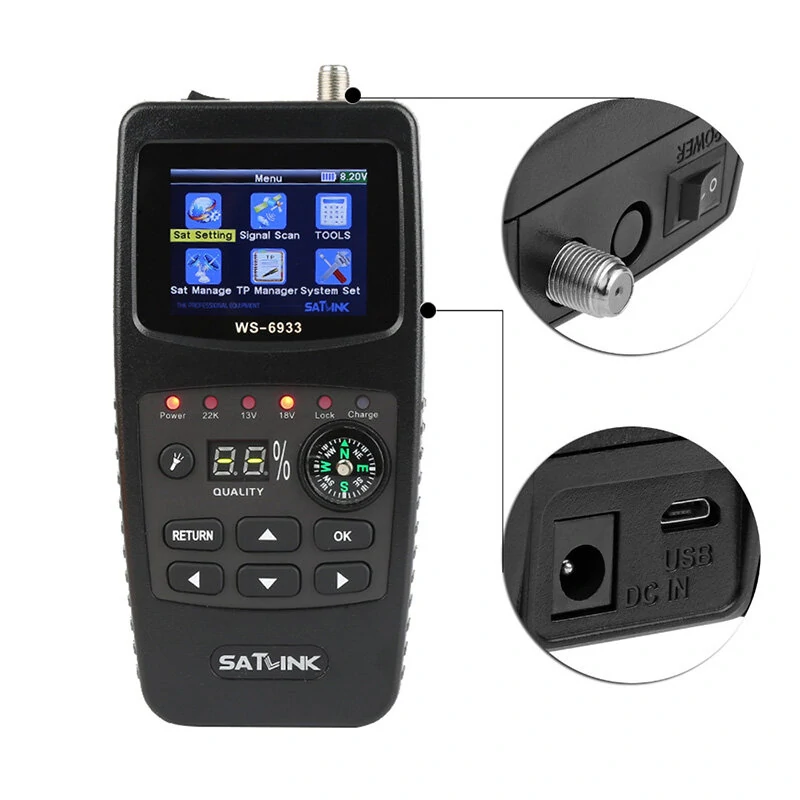 Satlink WS-6933 DVB-S2 FTA CKU Band Satlink Digital Satellites Finder Meter — view 6