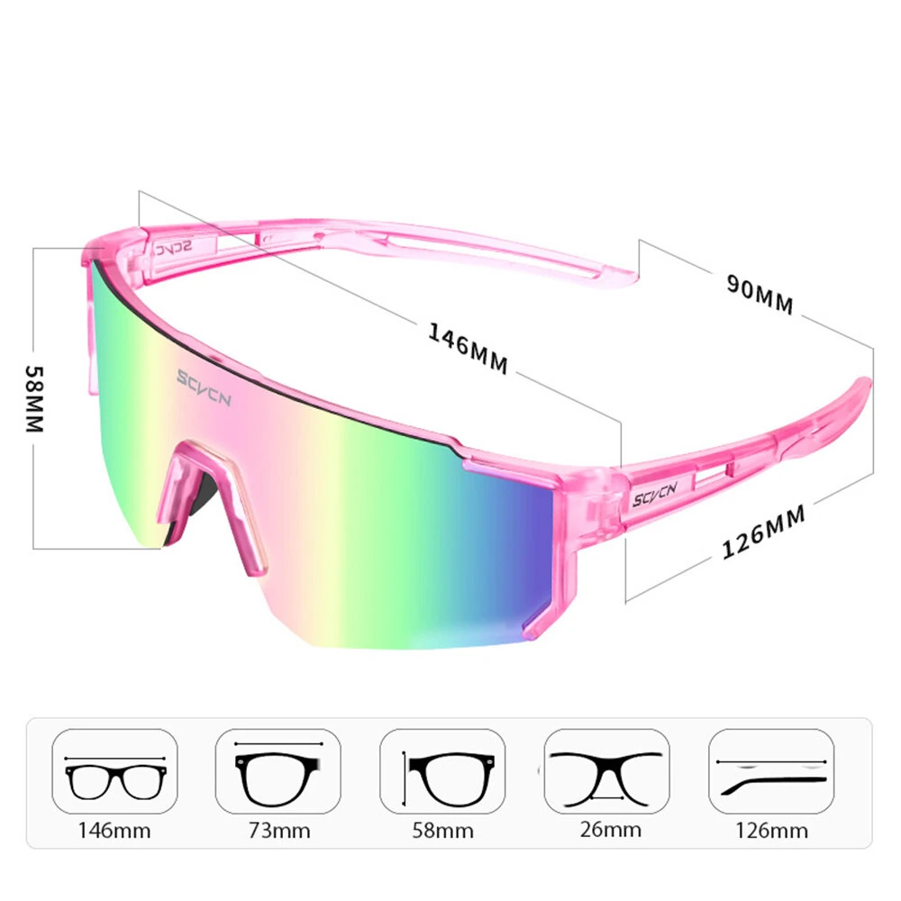 SCVCN UV400 HD Polarized Cycling Sunglasses Women Men Outdoor Sports Bike Glasses Windproof Fishing Hiking Bicycle Sun Glasses Goggles — view 6