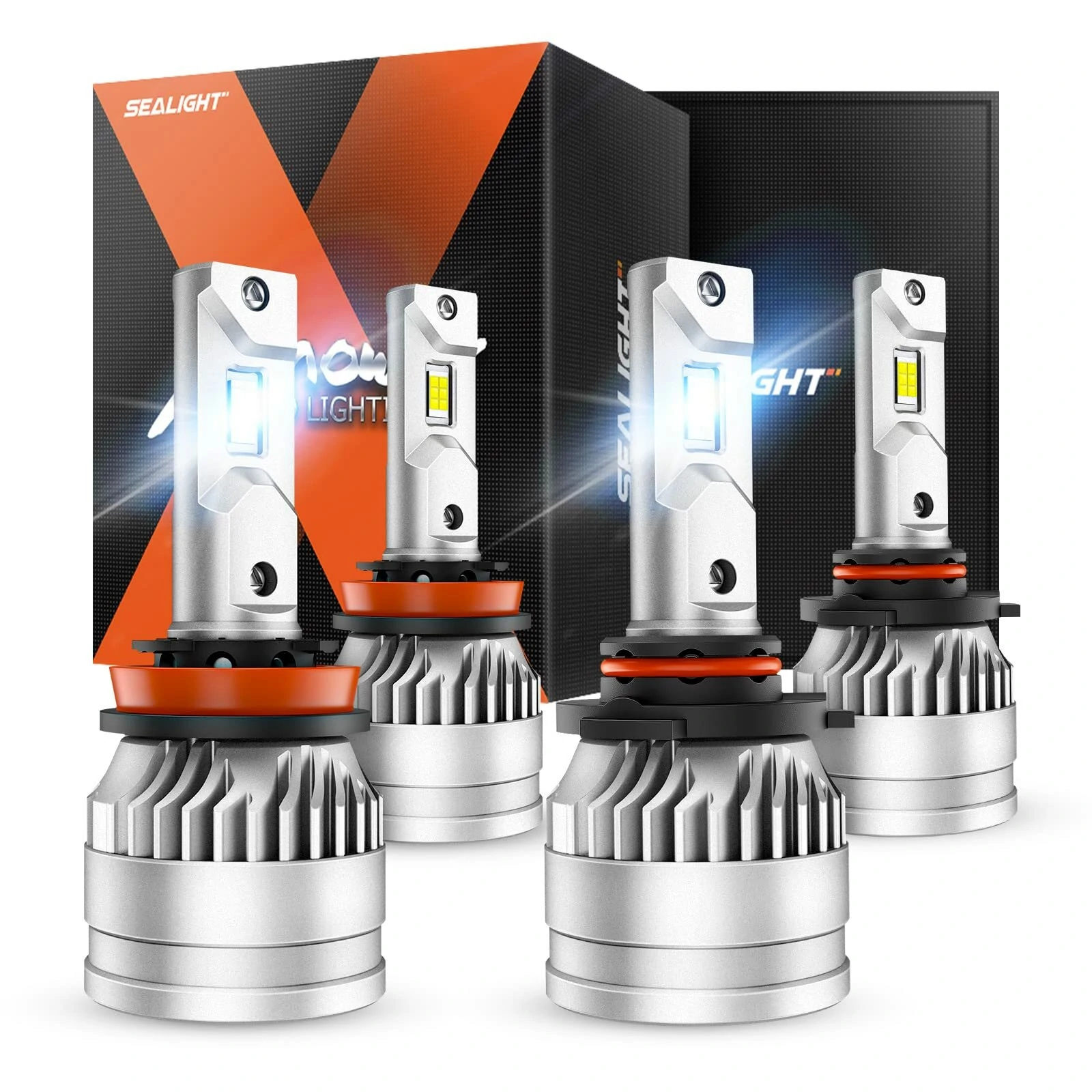 SEALIGHT Pair 100W LED Headlight Bulbs 6500K Cool White 24000LM IP67 Waterproof with Adjustable Lock Ring — view 8