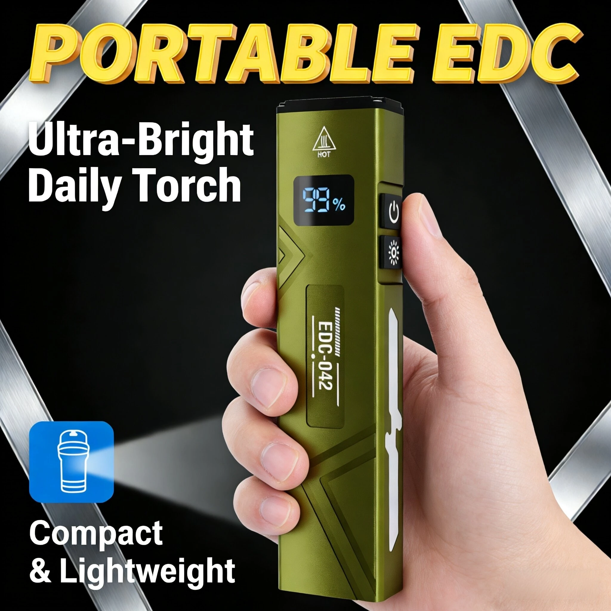 SEEKNITE EDC Mini Work Light Double-Sided Type-C Rechargeable Outdoor High-Intensity Flashlight Magnetic and Portable — view 2