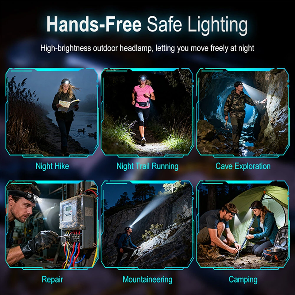 SEEKNITE HP440 Aluminum Alloy Headlamp Strong Light Long Range High Light Waterproof Rechargeable Long Life Headlamp Camping Headlight — view 10